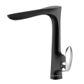 Aquacubic Cupc Fashion Leaf Handle Brass Matte Black New Style Bronze High Arc Kitchen Faucet